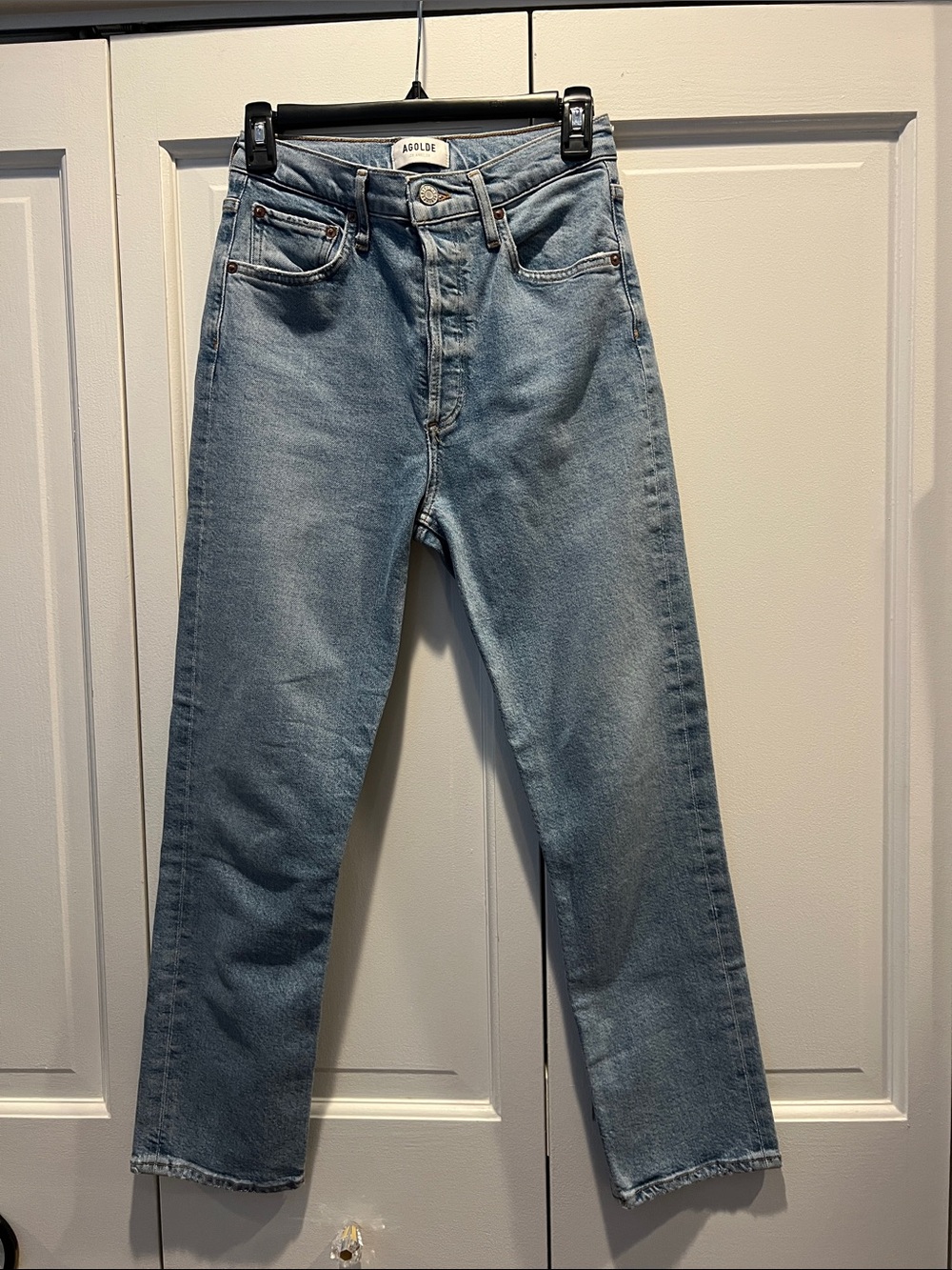 Agolde Men’s Straight Jeans in Light Blue Wash
